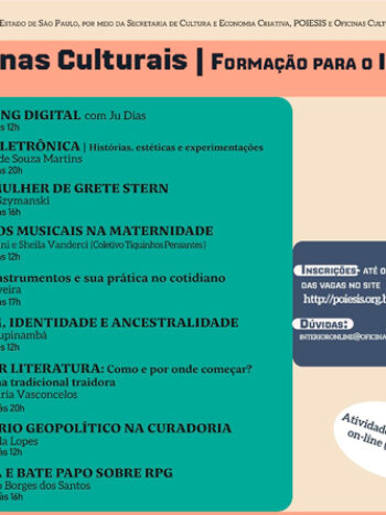 OFICINAS CULTURAIS – FORMAÇÃO PARA O INTERIOR – 2