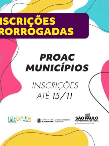 INSCRIÇÕES PRORROGADAS ATÉ DIA 15 DE NOVEMBRO!