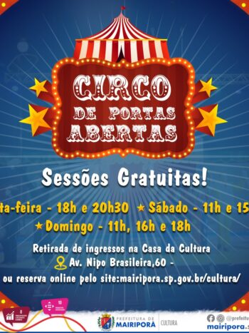 CIRCO DE PORTAS ABERTAS – ação de ampliação da oferta cultural em Mairiporã!