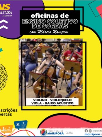 ABERTAS AS INSCRIÇÕES PARA O CICLO 2023 DAS OFICINAS CULTURAIS DE MAIRIPORÃ!