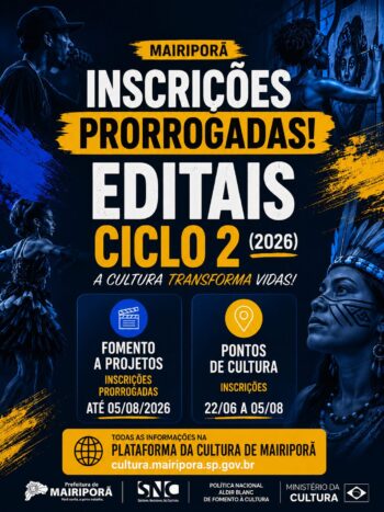 INSCRIÇÕES PRORROGADAS – PNAB MAIRIPORÃ CICLO 2 _2026